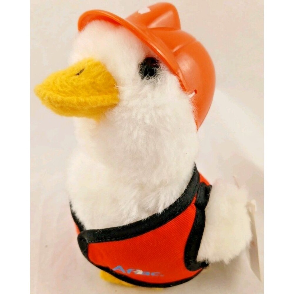 AFLAC Talking White Duck Construction Worker w/Hard Hat & Vest-NEW!